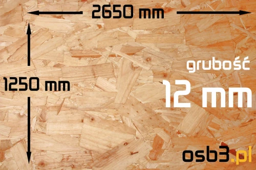 Płyta OSB3 12mm/1250x2650 - NA ZAMÓWIENIE / PEŁNE PALETY