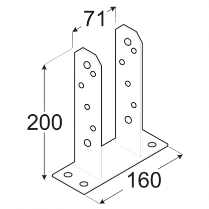 Kotwa na beton _U_ 70x70 mm